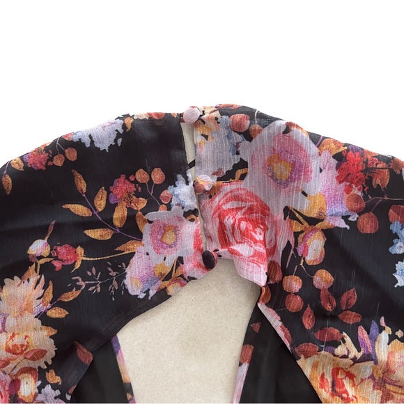 Amaroso Boutique Black Multi Coloured Floral Della Maxi Dress Womens Aus Size 12 - Picture 4 of 14